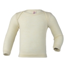 Upon order: Baby wool envelope-neck vest long sleeved, natural