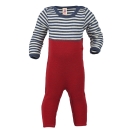 Upon order: Baby wool overall with cuffs to close at the legs, blue melange
