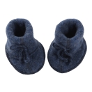 Upon order: Baby bootees with ribbon and flatlock seam, blue