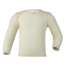 Upon order: Baby wool-silk envelope-neck vest long sleeved, natural