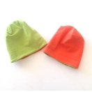 Eco cotton fleece reversible hat – orange/light green