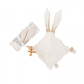 Comforter with bunny ears and teething ring