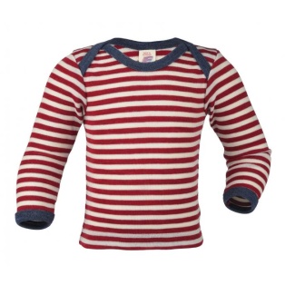 Children's vest long sleeved, red/natural