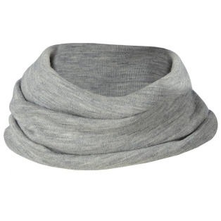Children's merino wool-silk loop scarf, grey melange