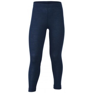 Children's wool-silk leggings, navy blue