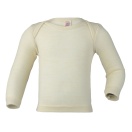 Upon order: Baby wool envelope-neck vest long sleeved, natural