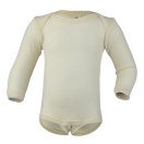 Upon order: Baby wool envelope-neck body long sleeved, natural