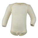 Upon order: Baby wool envelope-neck body long sleeved, natural