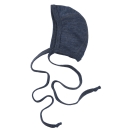 Upon order: Baby wool bonnet, blue melange