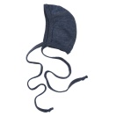 Upon order: Baby wool bonnet, blue melange