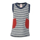 Upon order: Baby wool terry dress, lightgrey-navy blue