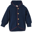 Upon order: Baby hooded jacket with wooden buttons, navy blue
