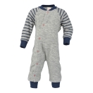 Upon order: Baby one-piece pyjama with feet, grey melange