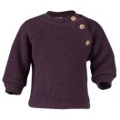 Upon order: Baby wool raglan sweater with wooden buttons, lila