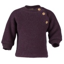 Upon order: Baby wool raglan sweater with wooden buttons, lila