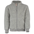 Upon order: Baby wool jacket with zipper, light grey