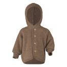 Upon order: Baby hooded jacket with wooden buttons, walnut