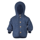Upon order: Baby hooded jacket with wooden buttons, blue