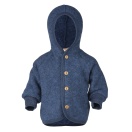 Upon order: Baby hooded jacket with wooden buttons, blue