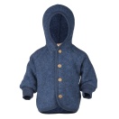 Upon order: Baby hooded jacket with wooden buttons, blue