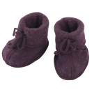 Upon order: Baby bootees with ribbon and flatlock seam, lilac