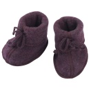 Upon order: Baby bootees with ribbon and flatlock seam, lilac