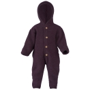 Upon order: Hooded baby wool fleece overall, lilac