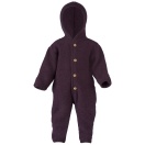Upon order: Hooded baby wool fleece overall, lilac