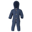 Upon order: Hooded baby wool fleece overall, blue