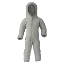 Upon order: Hooded baby wool fleece overall, light grey