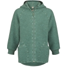 Upon order: Baby boiled wool hooded jacket with zipper, jade
