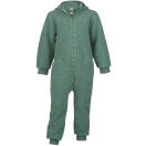 Upon order: Hooded boiled wool overall with zipper, jade