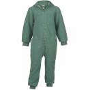 Upon order: Hooded boiled wool overall with zipper, jade