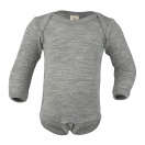 Upon order: Baby wool-silk envelope-neck body long sleeved, light grey