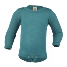 Upon order: Baby wool-silk  long sleeved body with press studs on the shoulders, ice-blue