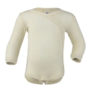 Upon order: Baby wool-silk  long sleeved body with press studs on the side, natural