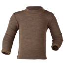 Upon order: Baby wool-silk shirt long sleeved, fine rib, walnut