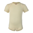 Upon order: Baby wool-silk envelope-neck body short sleeved, natural