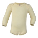 Upon order: Baby wool-silk envelope-neck body long sleeved, natural