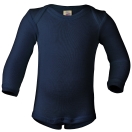Upon order: Baby wool-silk envelope-neck body long sleeved, navy-blue