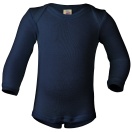 Upon order: Baby wool-silk envelope-neck body long sleeved, navy-blue