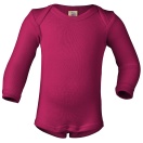 Upon order: Baby wool-silk envelope-neck body long sleeved, raspberry