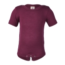 Upon order: Baby wool-silk short sleeved body with press-studs on the shoulders, orchid