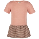 Upon order: Baby wool-silk body short sleeved with ringed skirt, salmon