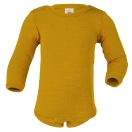 Upon order: Baby wool-silk  long sleeved body with press studs on the shoulders, saffron