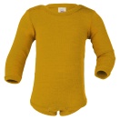 Upon order: Baby wool-silk  long sleeved body with press studs on the shoulders, saffron