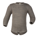 Upon order: Baby wool-silk  long sleeved body with press studs on the shoulders, walnut
