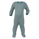 Upon order: Baby wool-silk sleep overall, light grey-ice blue