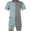 Upon order: Baby wool-silk playsuit short sleeved with, glacier-wallnut