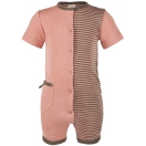 Upon order: Baby wool-silk playsuit short sleeved with, salmon-wallnut